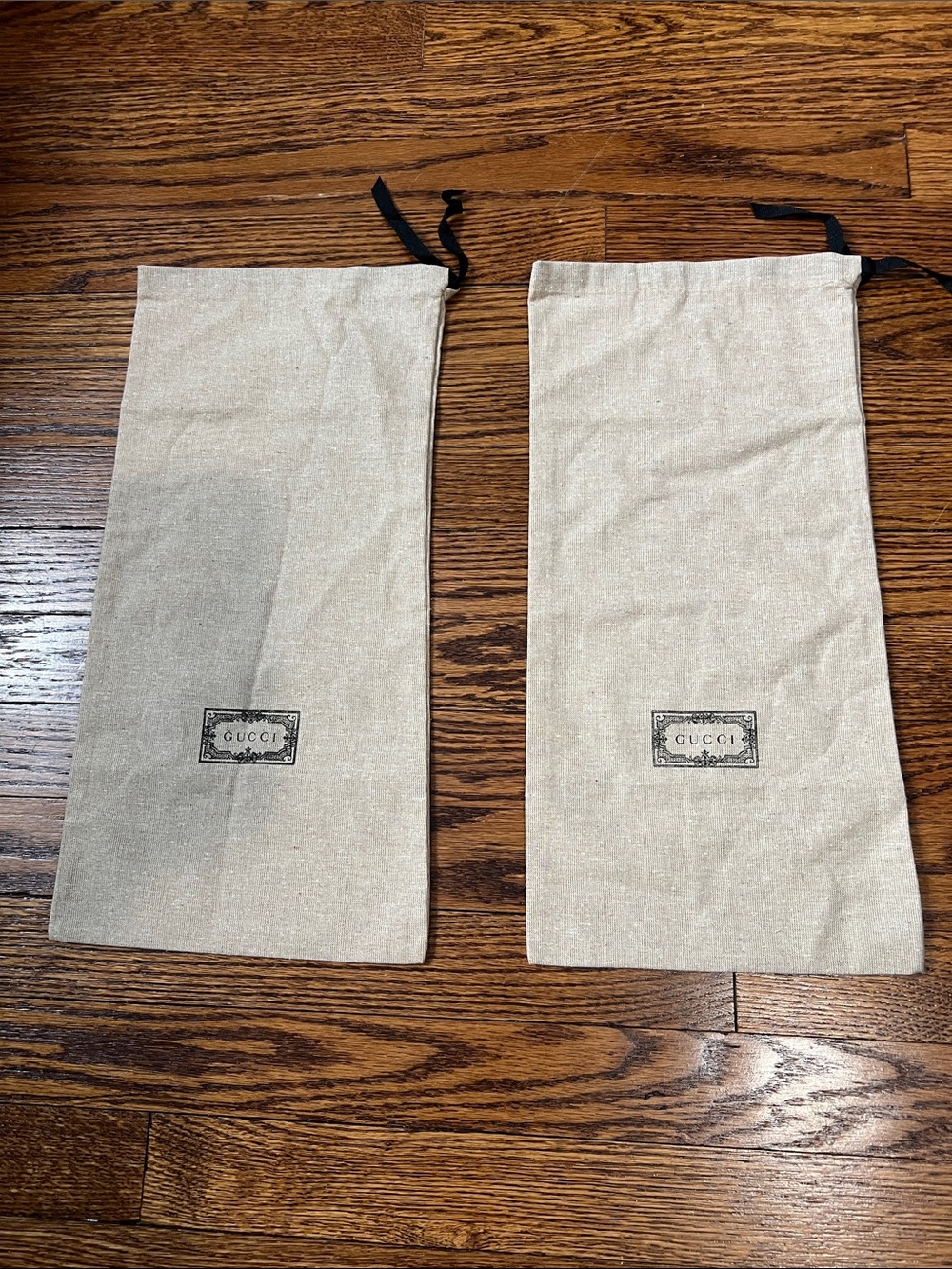 Gucci Beige Canvas Drawstring Dust Bags - Pair